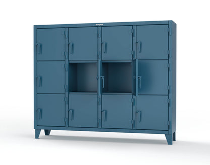 Extreme Duty 12 GA Triple-Tier Locker with 12 Compartments, 82 in. W x 18in. D x 68 in. H - 75-18-3TMT-5001