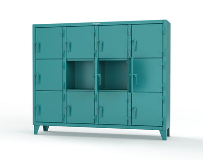 Extreme Duty 12 GA Triple-Tier Locker with 12 Compartments, 82 in. W x 18in. D x 68 in. H - 75-18-3TMT-5021