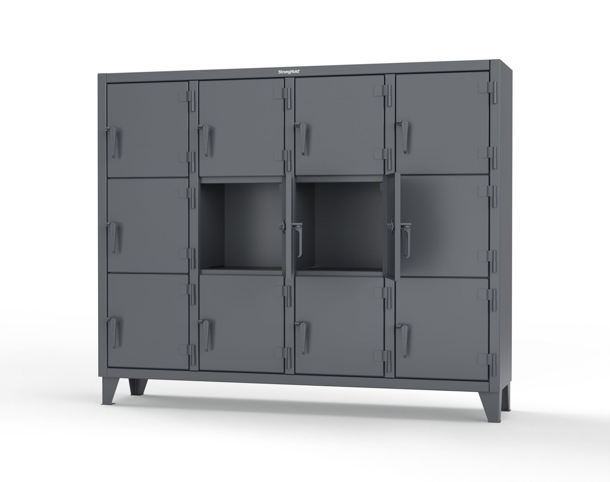 Extreme Duty 12 GA Triple-Tier Locker with 12 Compartments, 82 in. W x 18in. D x 68 in. H - 75-18-3TMT-7024