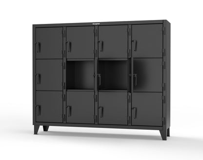 Extreme Duty 12 GA Triple-Tier Locker with 12 Compartments, 82 in. W x 18in. D x 68 in. H - 75-18-3TMT-9005