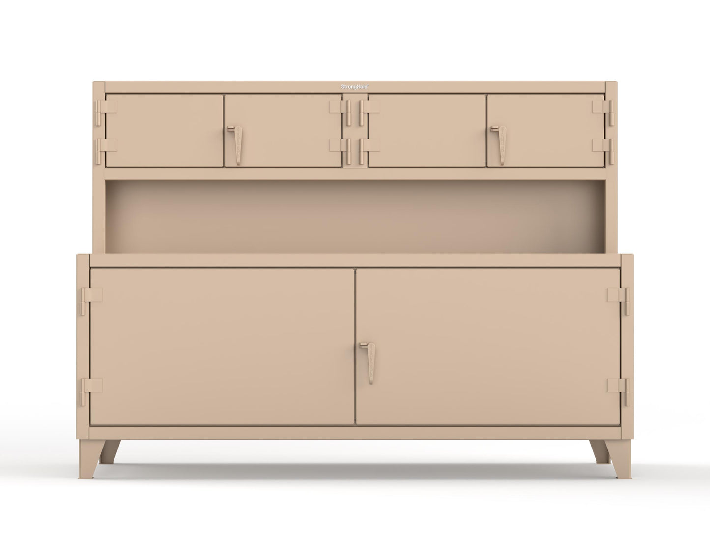 Extreme Duty 12 GA Workbench with Upper Storage Compartments, 1 Shelf - 84 In. W x 30 In. D x 62 In. H - 75-UC-301-1019