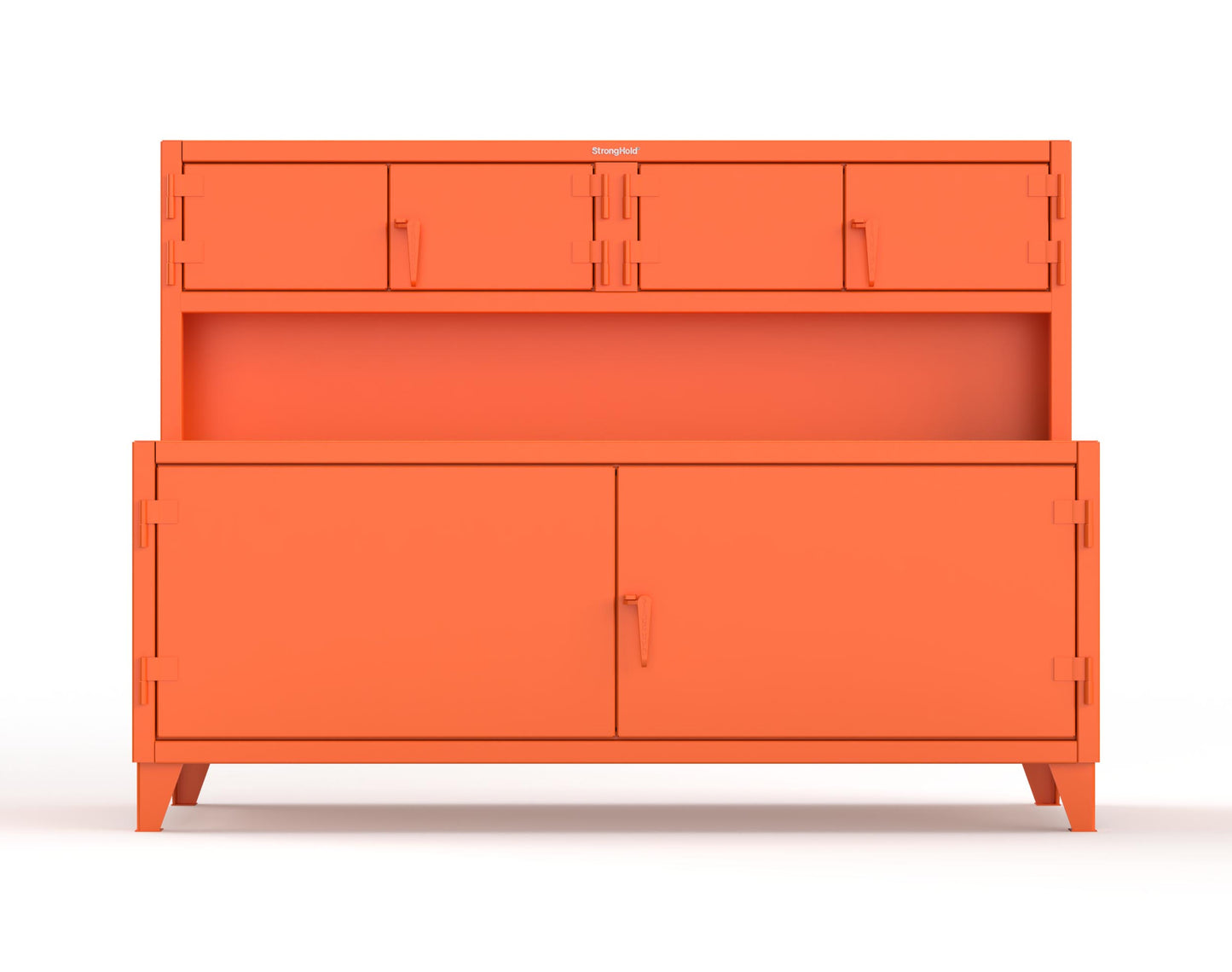 Extreme Duty 12 GA Workbench with Upper Storage Compartments, 1 Shelf - 84 In. W x 30 In. D x 62 In. H - 75-UC-301-2009