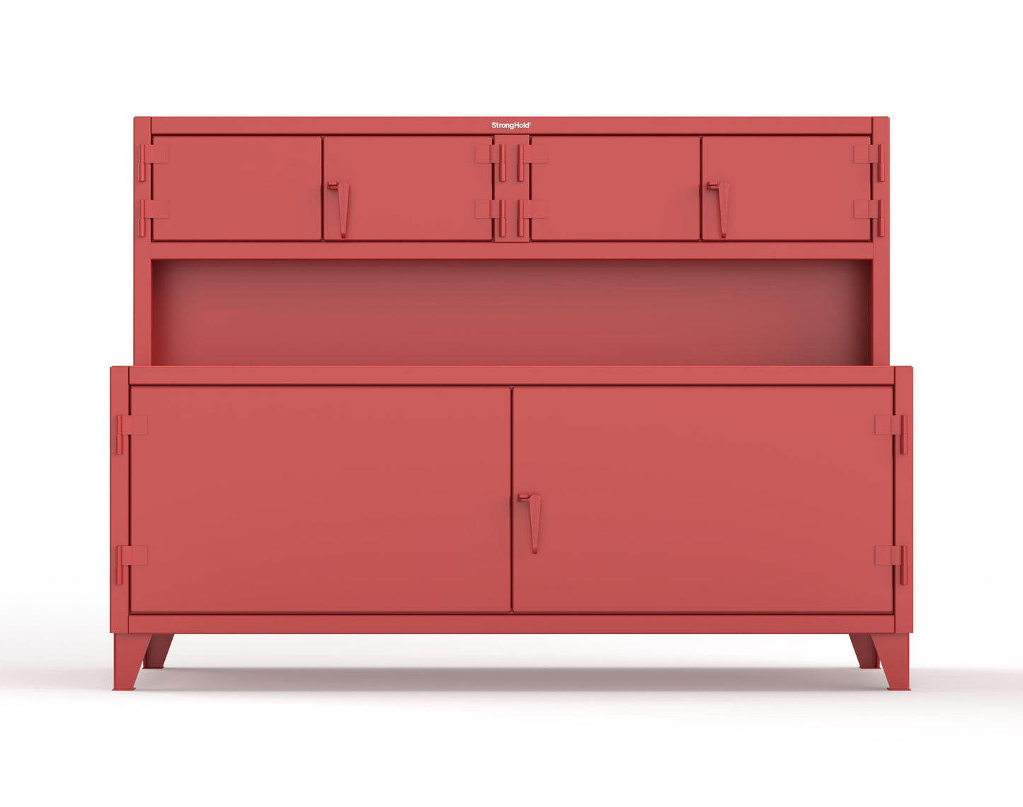 Extreme Duty 12 GA Workbench with Upper Storage Compartments, 1 Shelf - 84 In. W x 30 In. D x 62 In. H - 75-UC-301-3001