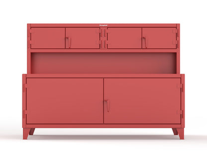 Extreme Duty 12 GA Workbench with Upper Storage Compartments, 1 Shelf - 84 In. W x 30 In. D x 62 In. H - 75-UC-301-3001