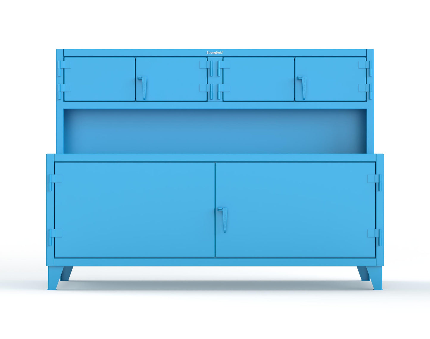 Extreme Duty 12 GA Workbench with Upper Storage Compartments, 1 Shelf - 84 In. W x 30 In. D x 62 In. H - 75-UC-301-5012