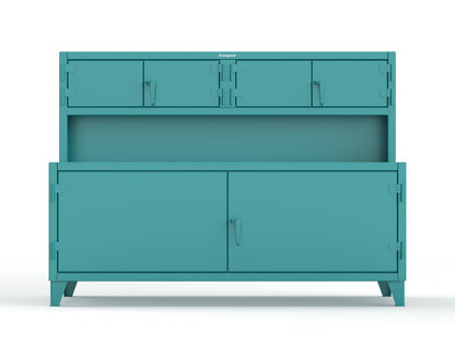 Extreme Duty 12 GA Workbench with Upper Storage Compartments, 1 Shelf - 84 In. W x 30 In. D x 62 In. H - 75-UC-301-5021