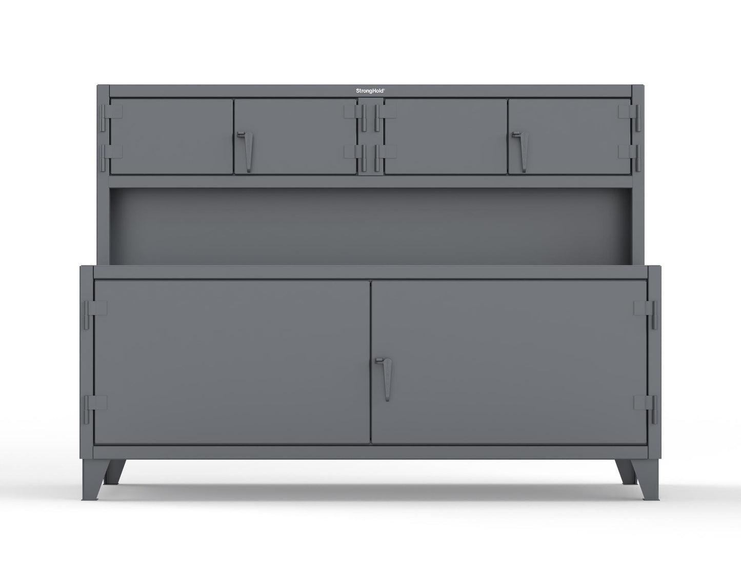 Extreme Duty 12 GA Workbench with Upper Storage Compartments, 1 Shelf - 84 In. W x 30 In. D x 62 In. H - 75-UC-301-7024