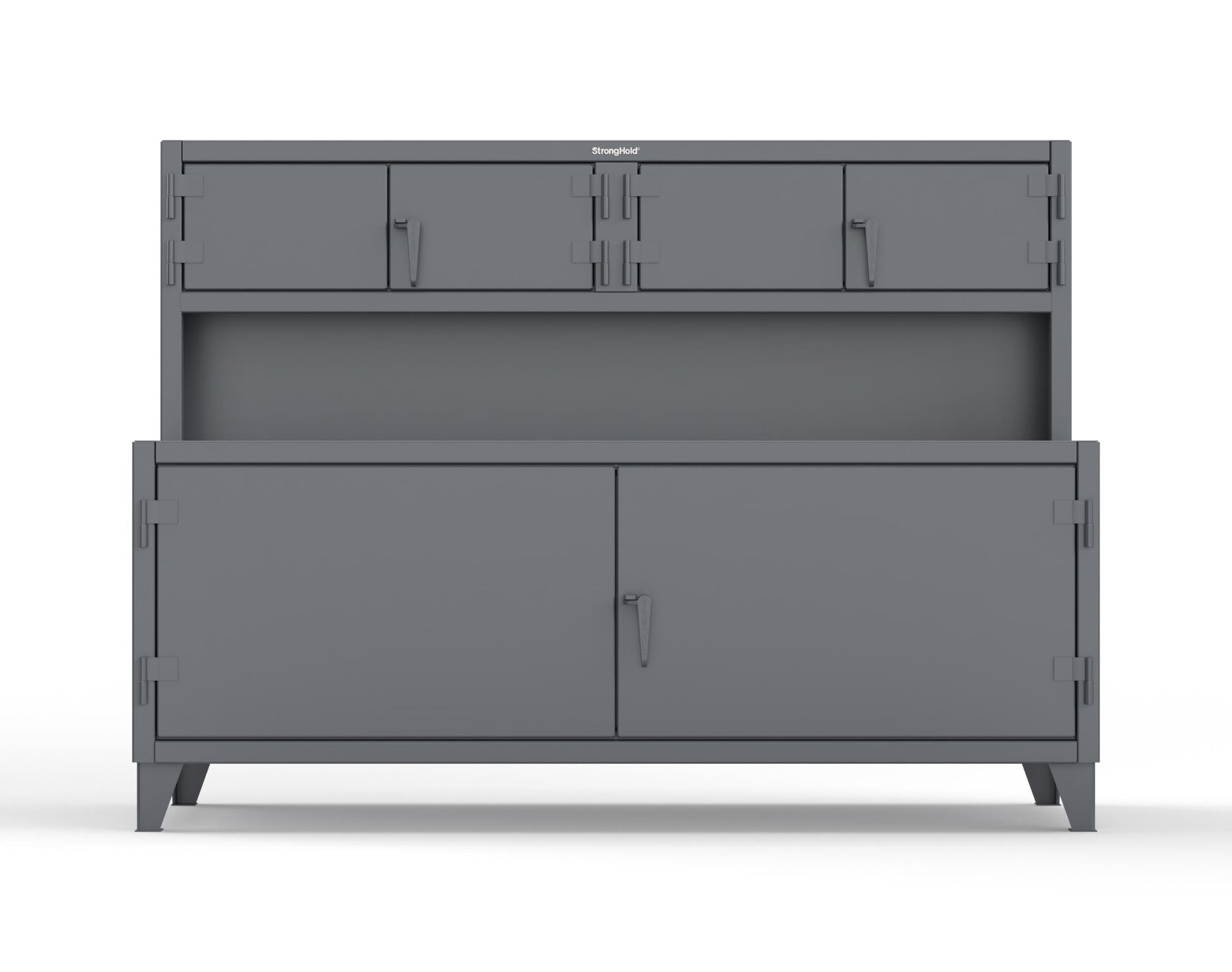 Extreme Duty 12 GA Workbench with Upper Storage Compartments, 1 Shelf - 84 In. W x 30 In. D x 62 In. H - 75-UC-301-7024