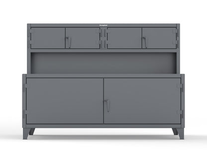 Extreme Duty 12 GA Workbench with Upper Storage Compartments, 1 Shelf - 84 In. W x 30 In. D x 62 In. H - 75-UC-301-7024