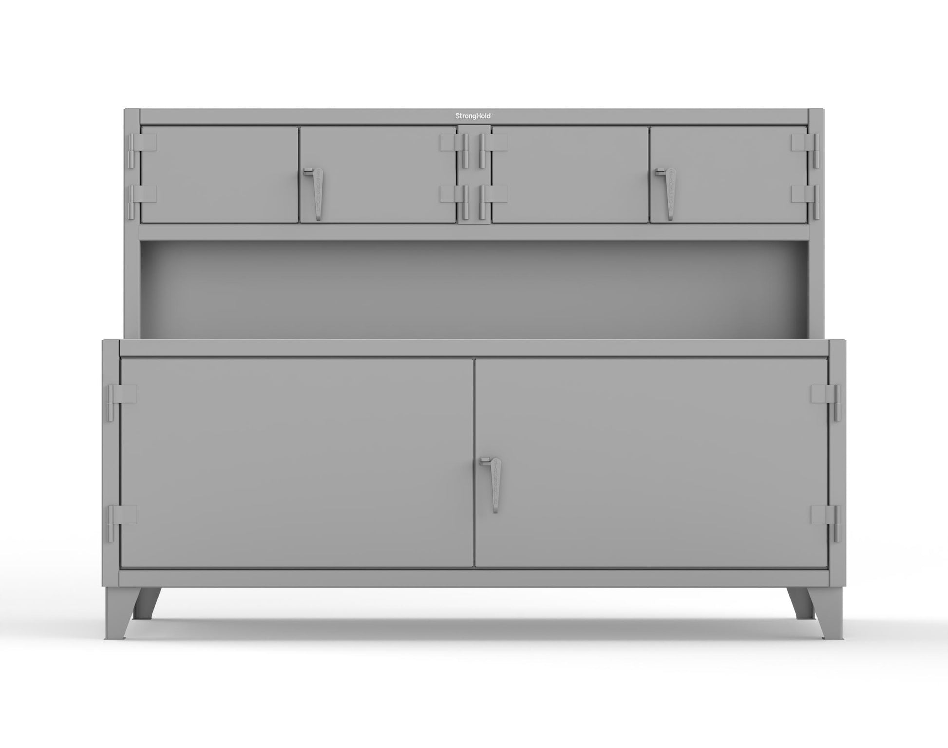 Extreme Duty 12 GA Workbench with Upper Storage Compartments, 1 Shelf - 84 In. W x 30 In. D x 62 In. H - 75-UC-301-7037