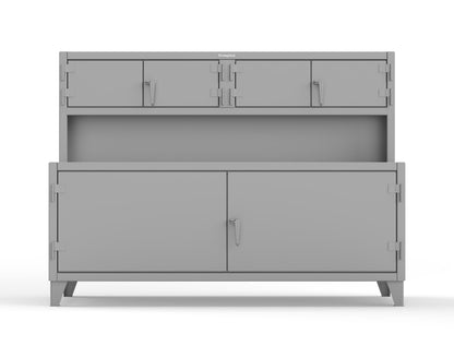 Extreme Duty 12 GA Workbench with Upper Storage Compartments, 1 Shelf - 84 In. W x 30 In. D x 62 In. H - 75-UC-301-7037