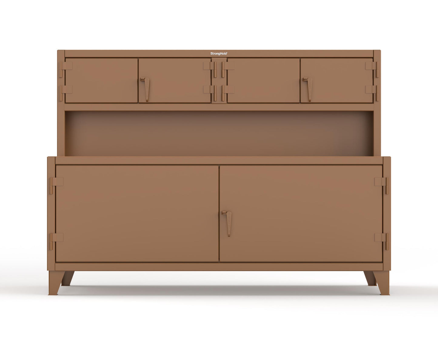 Extreme Duty 12 GA Workbench with Upper Storage Compartments, 1 Shelf - 84 In. W x 30 In. D x 62 In. H - 75-UC-301-8008