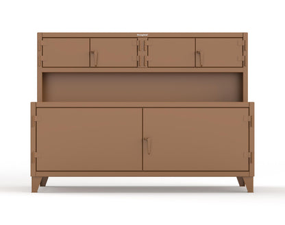 Extreme Duty 12 GA Workbench with Upper Storage Compartments, 1 Shelf - 84 In. W x 30 In. D x 62 In. H - 75-UC-301-8008