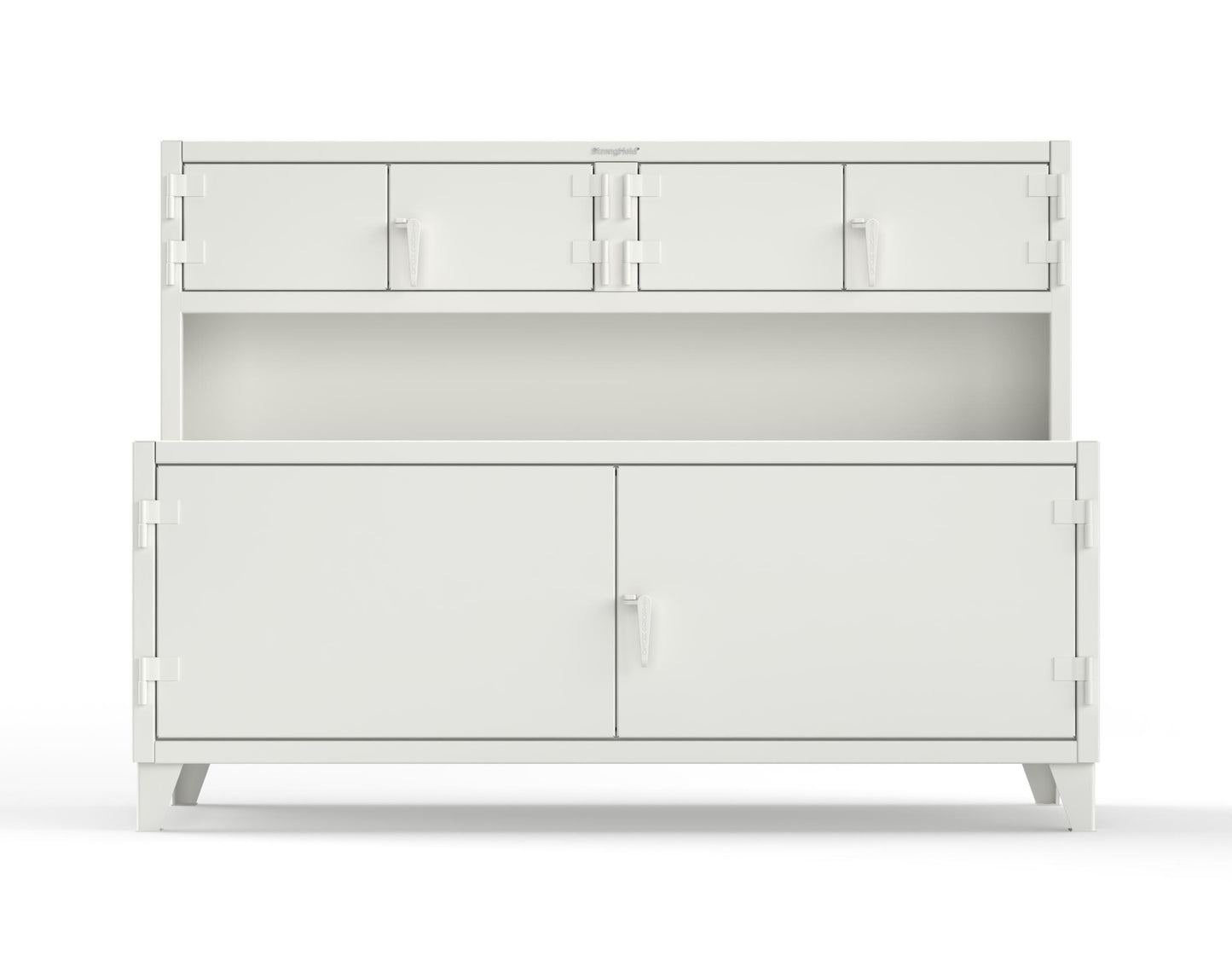 Extreme Duty 12 GA Workbench with Upper Storage Compartments, 1 Shelf - 84 In. W x 30 In. D x 62 In. H - 75-UC-301-9003