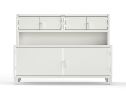 Extreme Duty 12 GA Workbench with Upper Storage Compartments, 1 Shelf - 84 In. W x 30 In. D x 62 In. H - 75-UC-301-9003