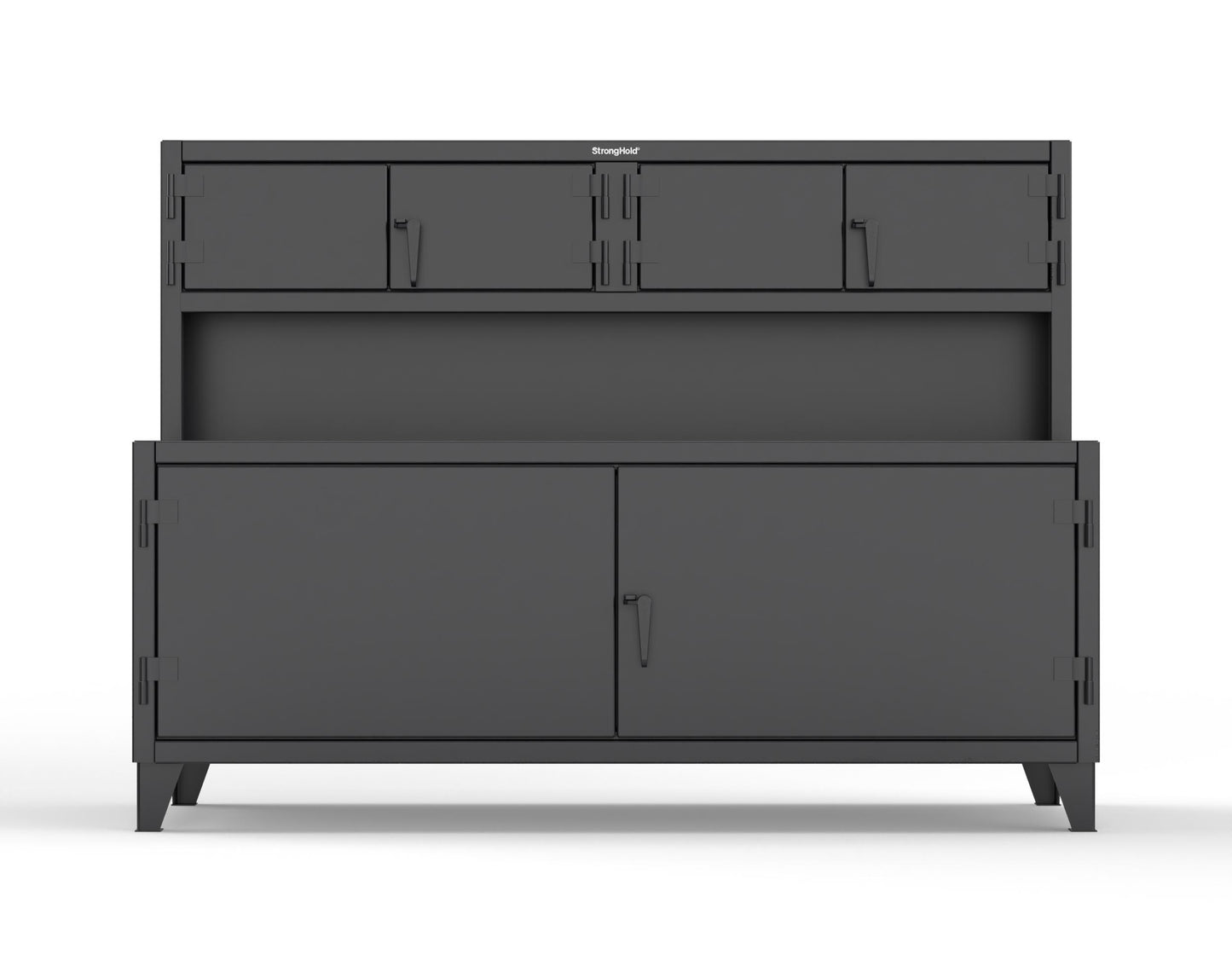 Extreme Duty 12 GA Workbench with Upper Storage Compartments, 1 Shelf - 84 In. W x 30 In. D x 62 In. H - 75-UC-301-9005