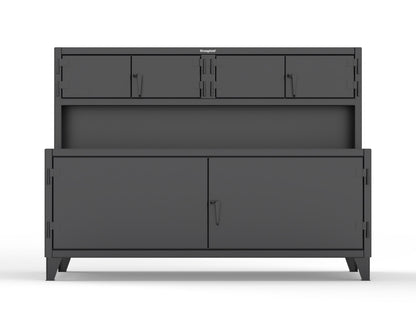 Extreme Duty 12 GA Workbench with Upper Storage Compartments, 1 Shelf - 84 In. W x 30 In. D x 62 In. H - 75-UC-301-9005