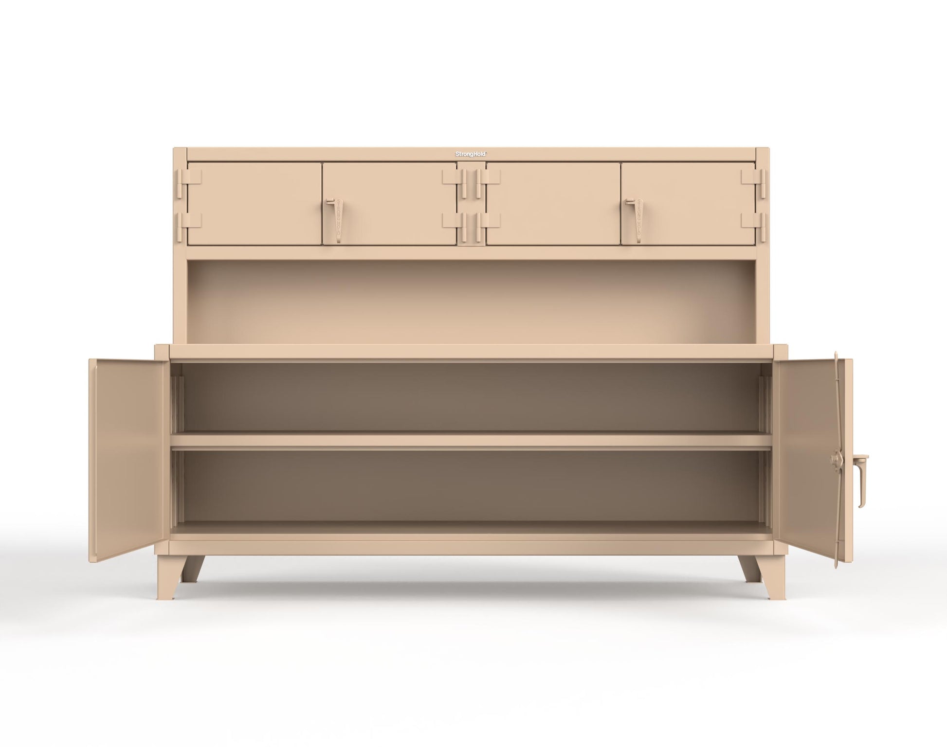 Extreme Duty 12 GA Workbench with Upper Storage Compartments, 1 Shelf - 84 In. W x 30 In. D x 62 In. H - 75-UC-301-1019