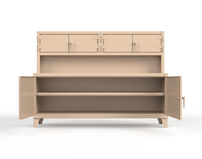 Extreme Duty 12 GA Workbench with Upper Storage Compartments, 1 Shelf - 84 In. W x 30 In. D x 62 In. H - 75-UC-301-1019