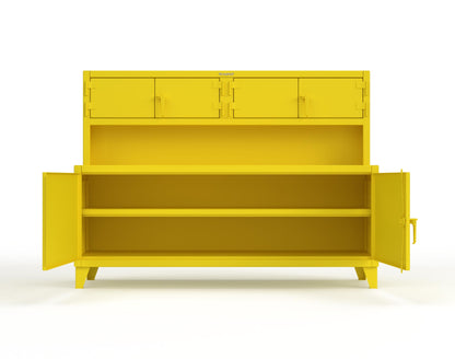 Extreme Duty 12 GA Workbench with Upper Storage Compartments, 1 Shelf - 84 In. W x 30 In. D x 62 In. H - 75-UC-301-1021