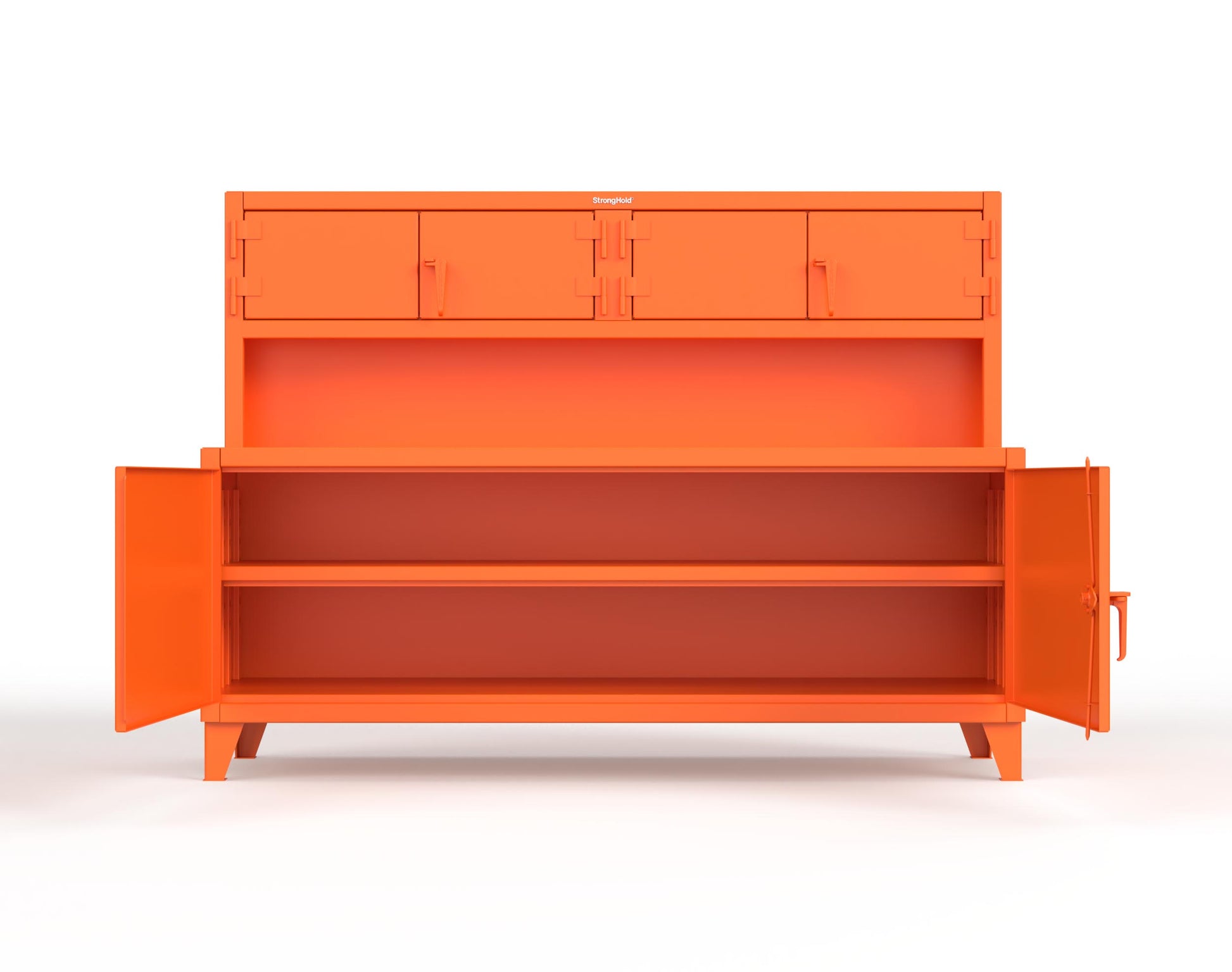 Extreme Duty 12 GA Workbench with Upper Storage Compartments, 1 Shelf - 84 In. W x 30 In. D x 62 In. H - 75-UC-301-2009