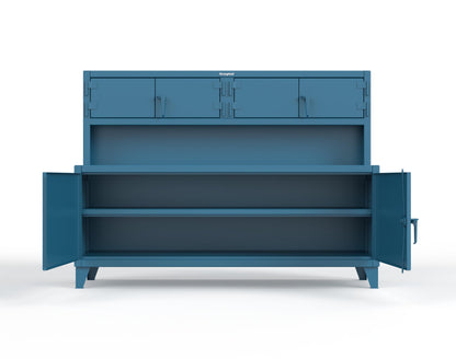 Extreme Duty 12 GA Workbench with Upper Storage Compartments, 1 Shelf - 84 In. W x 30 In. D x 62 In. H - 75-UC-301-5001