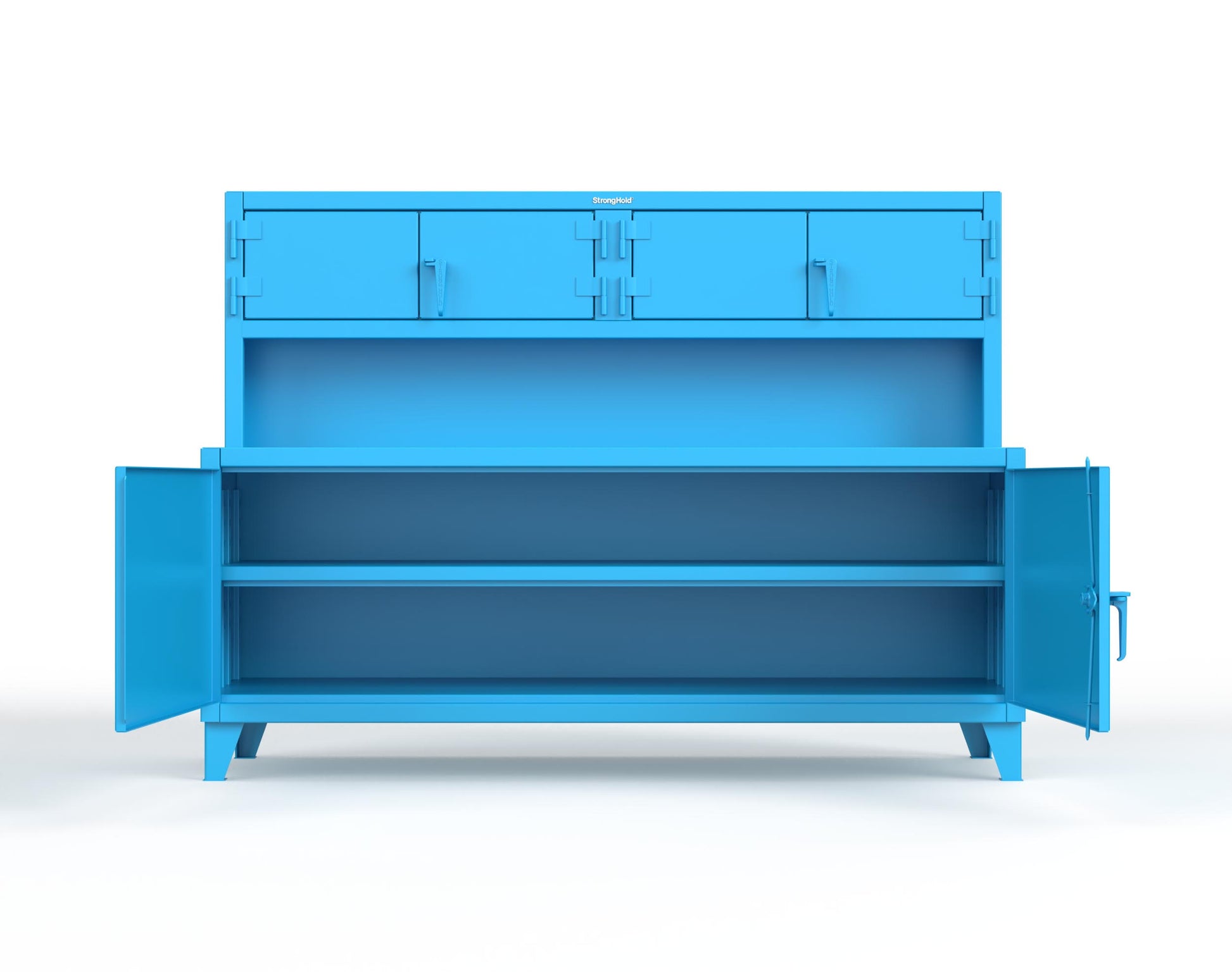 Extreme Duty 12 GA Workbench with Upper Storage Compartments, 1 Shelf - 84 In. W x 30 In. D x 62 In. H - 75-UC-301-5012