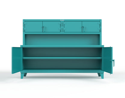 Extreme Duty 12 GA Workbench with Upper Storage Compartments, 1 Shelf - 84 In. W x 30 In. D x 62 In. H - 75-UC-301-5021