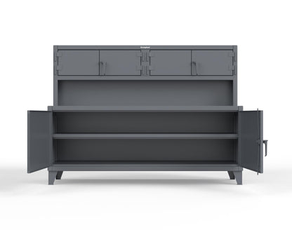 Extreme Duty 12 GA Workbench with Upper Storage Compartments, 1 Shelf - 84 In. W x 30 In. D x 62 In. H - 75-UC-301-7024