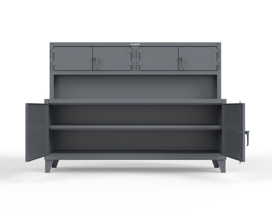 Extreme Duty 12 GA Workbench with Upper Storage Compartments, 1 Shelf - 84 In. W x 30 In. D x 62 In. H - 75-UC-301-7024