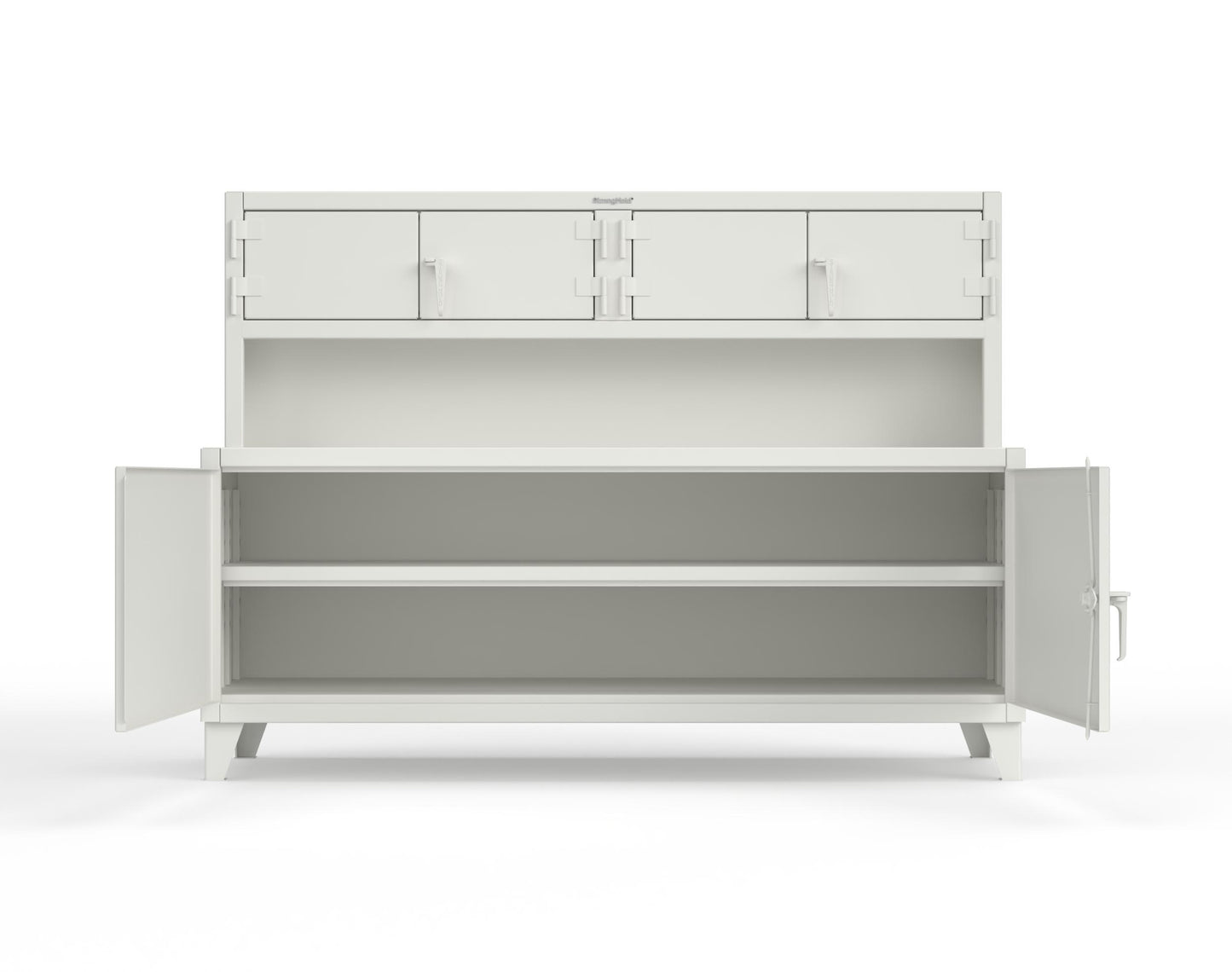 Extreme Duty 12 GA Workbench with Upper Storage Compartments, 1 Shelf - 84 In. W x 30 In. D x 62 In. H - 75-UC-301-9003