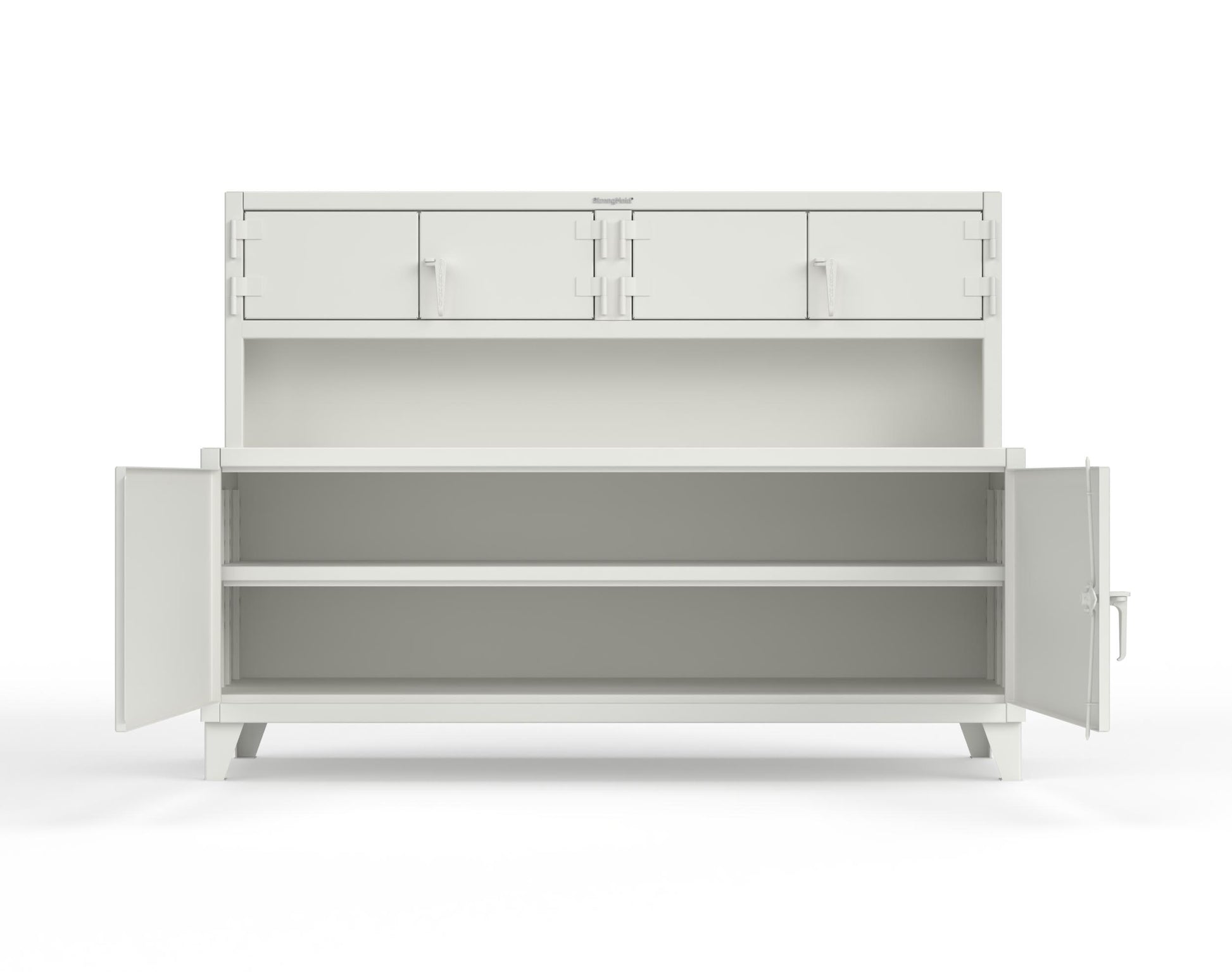 Extreme Duty 12 GA Workbench with Upper Storage Compartments, 1 Shelf - 84 In. W x 30 In. D x 62 In. H - 75-UC-301-9003