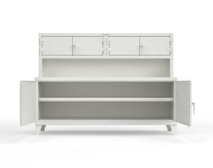 Extreme Duty 12 GA Workbench with Upper Storage Compartments, 1 Shelf - 84 In. W x 30 In. D x 62 In. H - 75-UC-301-9003