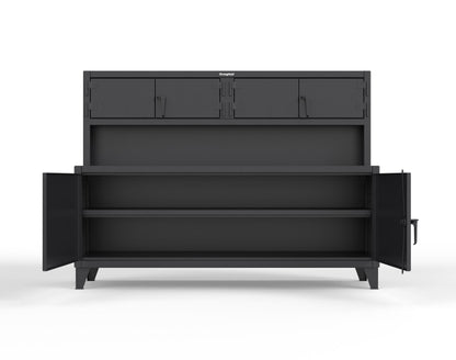 Extreme Duty 12 GA Workbench with Upper Storage Compartments, 1 Shelf - 84 In. W x 30 In. D x 62 In. H - 75-UC-301-9005