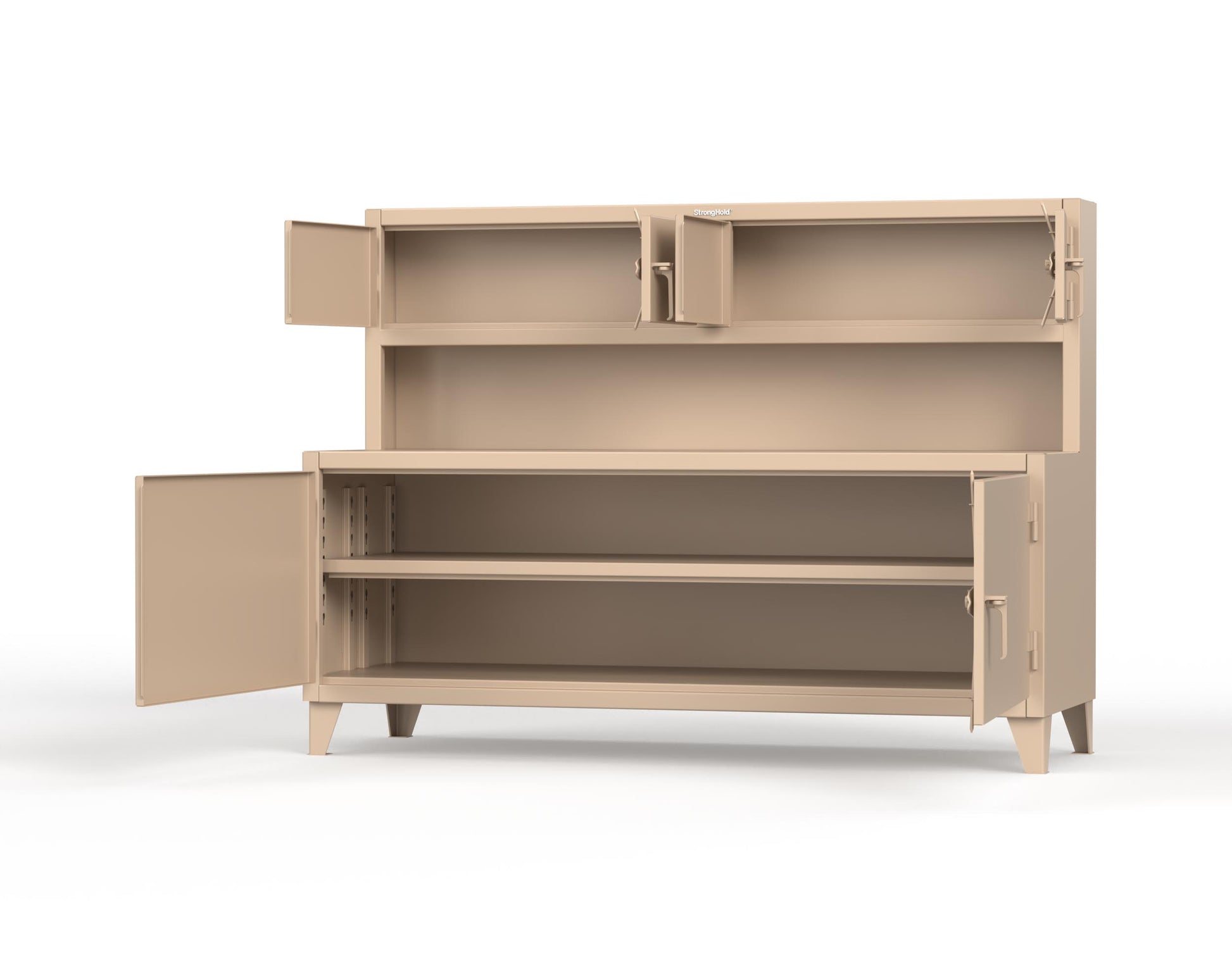 Extreme Duty 12 GA Workbench with Upper Storage Compartments, 1 Shelf - 84 In. W x 30 In. D x 62 In. H - 75-UC-301-1019