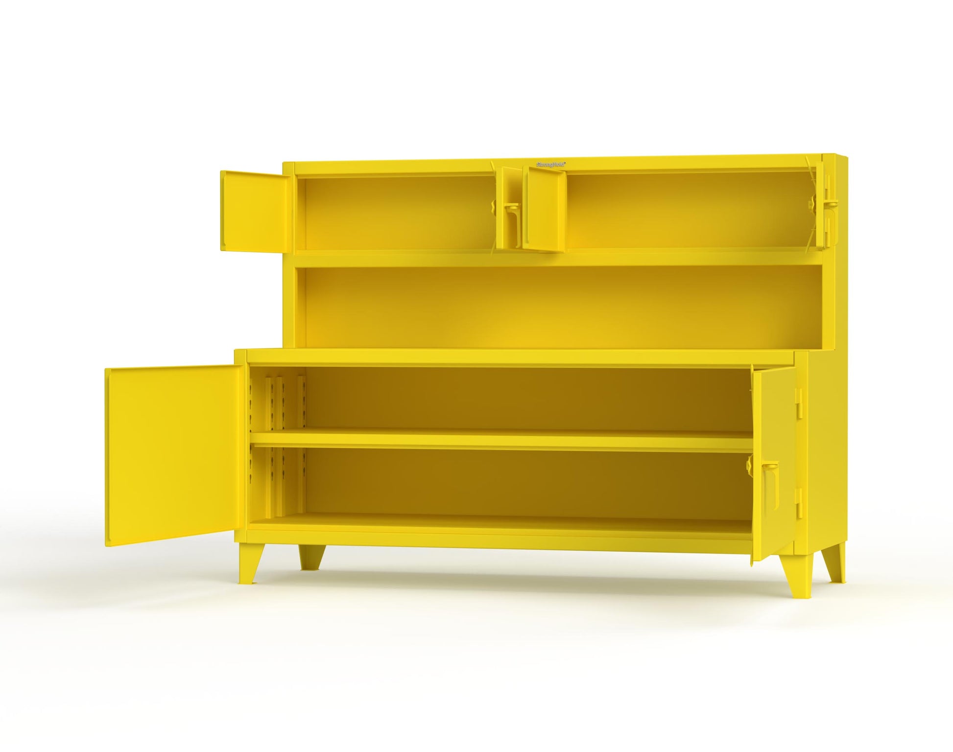 Extreme Duty 12 GA Workbench with Upper Storage Compartments, 1 Shelf - 84 In. W x 30 In. D x 62 In. H - 75-UC-301-1021