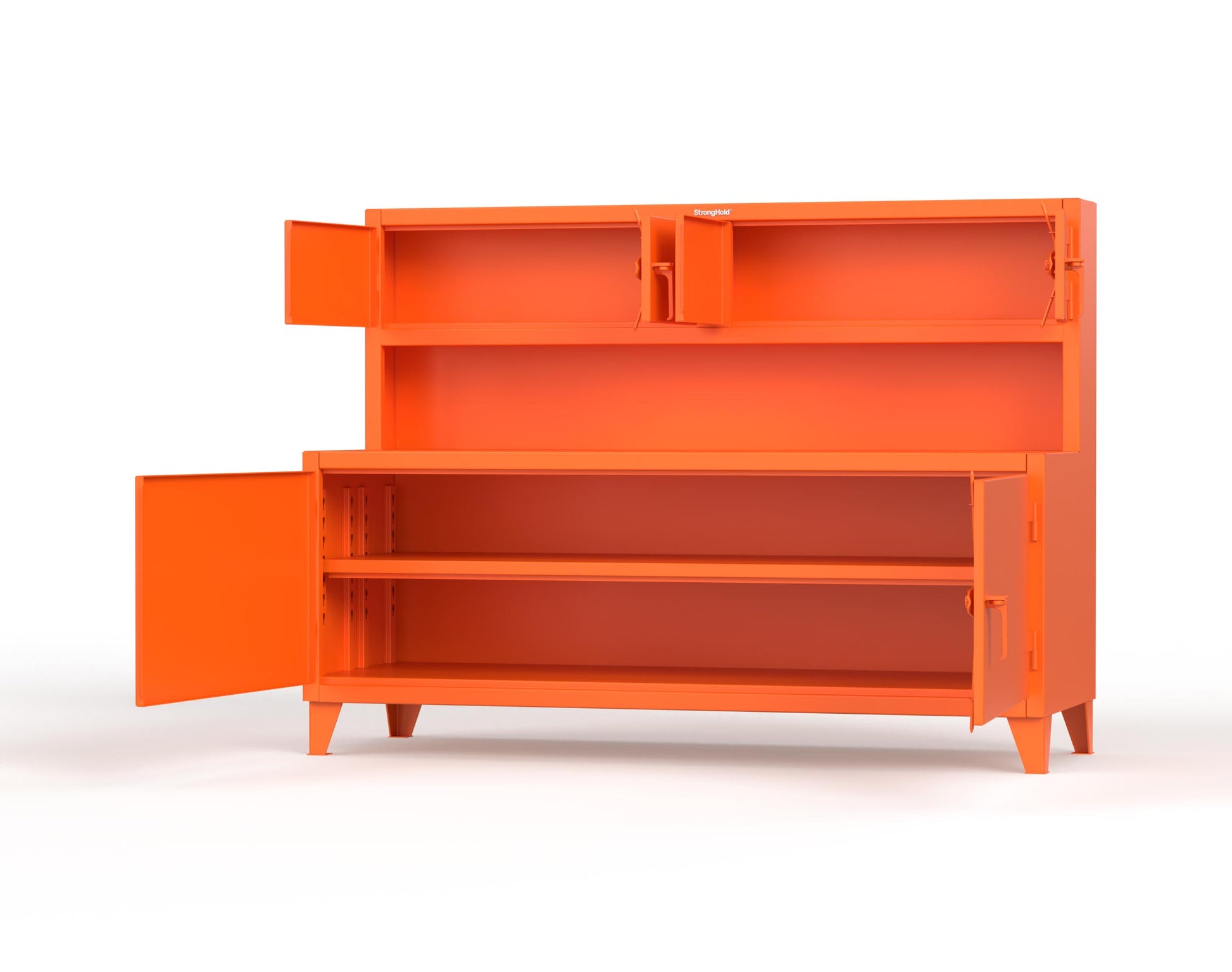 Extreme Duty 12 GA Workbench with Upper Storage Compartments, 1 Shelf - 84 In. W x 30 In. D x 62 In. H - 75-UC-301-2009