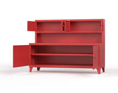 Extreme Duty 12 GA Workbench with Upper Storage Compartments, 1 Shelf - 84 In. W x 30 In. D x 62 In. H - 75-UC-301-3001