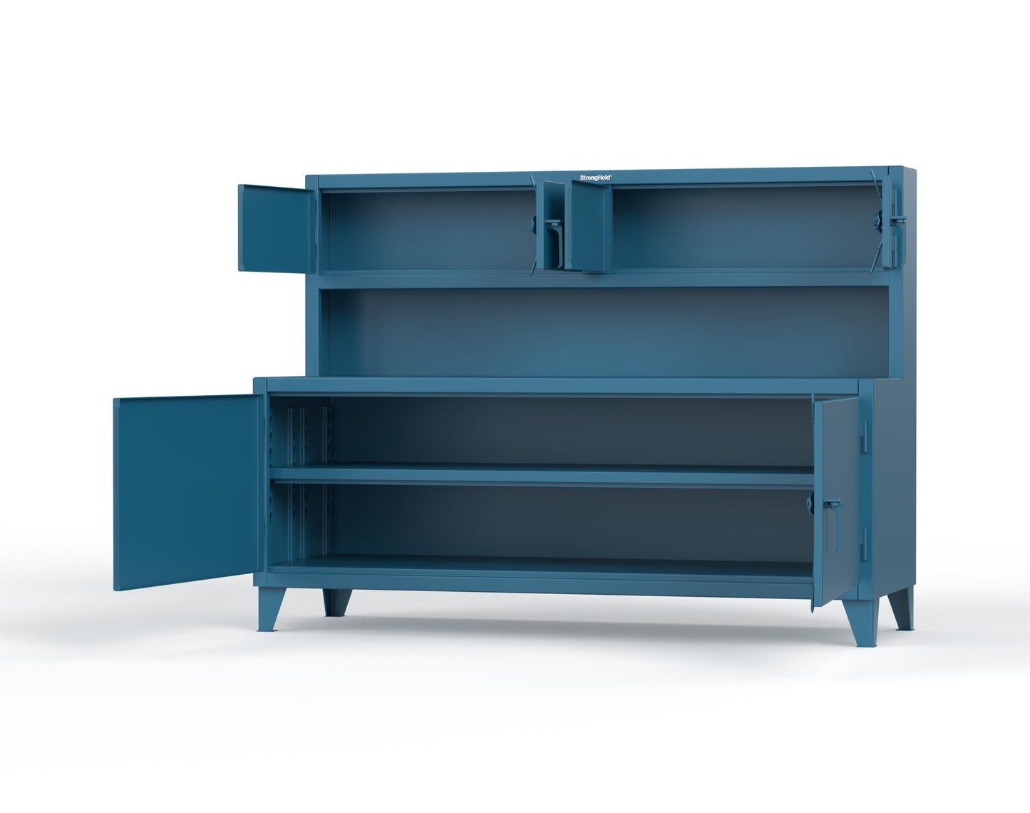 Extreme Duty 12 GA Workbench with Upper Storage Compartments, 1 Shelf - 84 In. W x 30 In. D x 62 In. H - 75-UC-301-5001