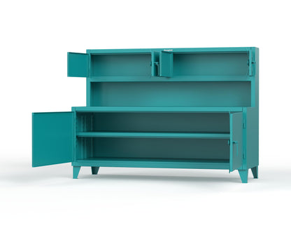 Extreme Duty 12 GA Workbench with Upper Storage Compartments, 1 Shelf - 84 In. W x 30 In. D x 62 In. H - 75-UC-301-5021