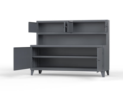 Extreme Duty 12 GA Workbench with Upper Storage Compartments, 1 Shelf - 84 In. W x 30 In. D x 62 In. H - 75-UC-301-7024