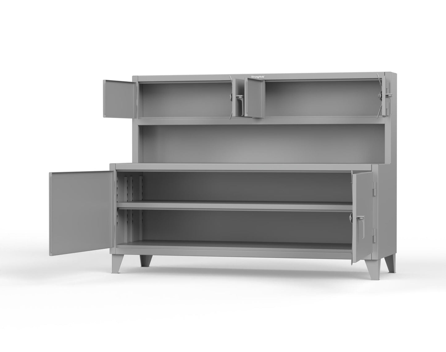 Extreme Duty 12 GA Workbench with Upper Storage Compartments, 1 Shelf - 84 In. W x 30 In. D x 62 In. H - 75-UC-301-7037