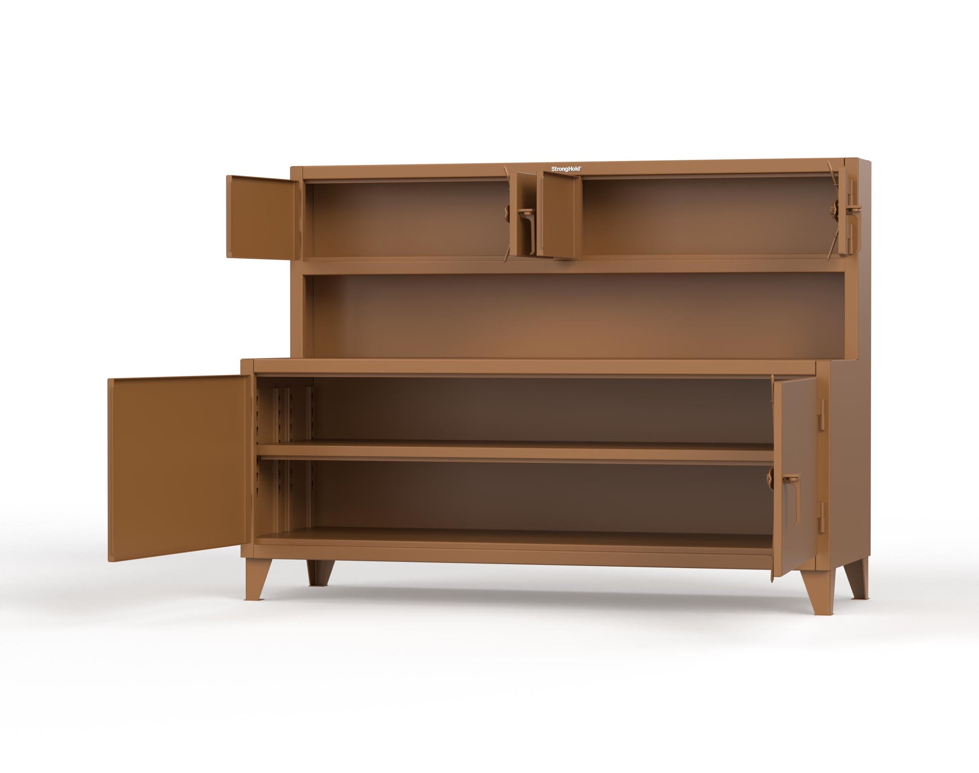 Extreme Duty 12 GA Workbench with Upper Storage Compartments, 1 Shelf - 84 In. W x 30 In. D x 62 In. H - 75-UC-301-8008