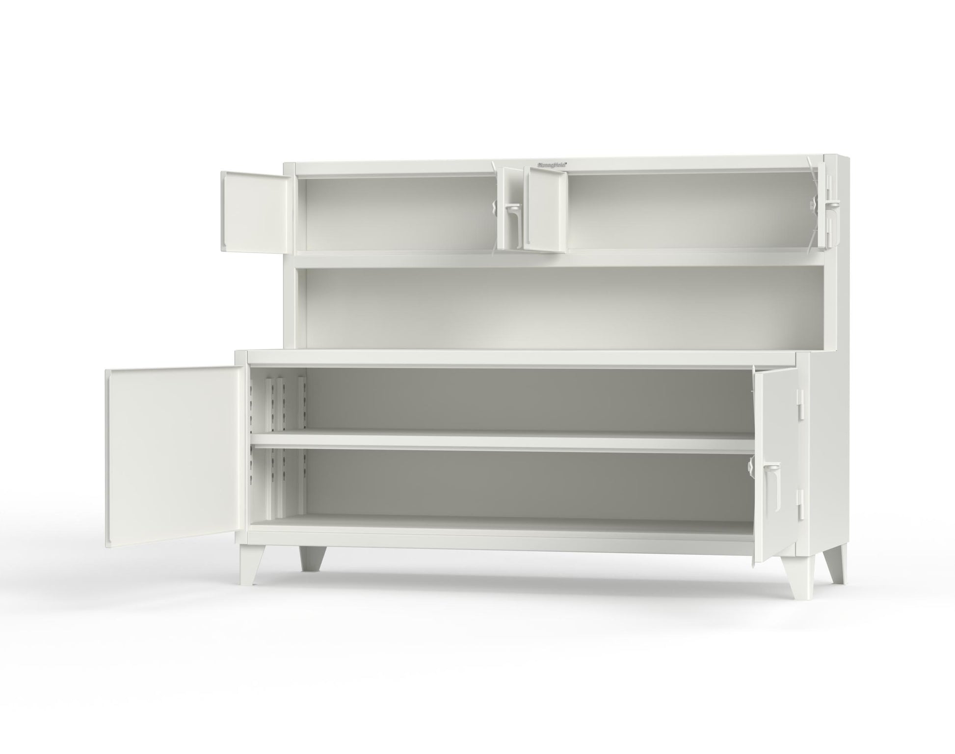 Extreme Duty 12 GA Workbench with Upper Storage Compartments, 1 Shelf - 84 In. W x 30 In. D x 62 In. H - 75-UC-301-9003