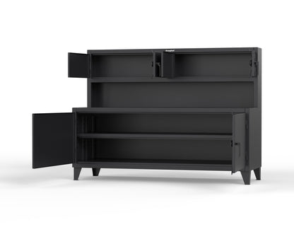 Extreme Duty 12 GA Workbench with Upper Storage Compartments, 1 Shelf - 84 In. W x 30 In. D x 62 In. H - 75-UC-301-9005