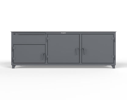 Extreme Duty 12 GA Workbench with 1 Drawer, 3 Shelves - 96 In. W x 30 In. D x 34 In. H - 83-WB-303-1DB-7024 - 83-WB-303-1DB-7024