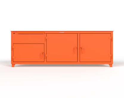 Extreme Duty 12 GA Workbench with 1 Drawer, 3 Shelves - 96 In. W x 30 In. D x 34 In. H - 83-WB-303-1DB-7024 - 83-WB-303-1DB-2009