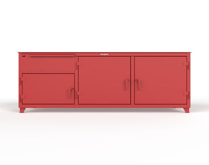 Extreme Duty 12 GA Workbench with 1 Drawer, 3 Shelves - 96 In. W x 30 In. D x 34 In. H - 83-WB-303-1DB-7024 - 83-WB-303-1DB-3001