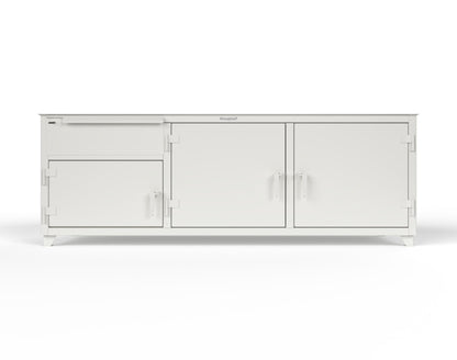 Extreme Duty 12 GA Workbench with 1 Drawer, 3 Shelves - 96 In. W x 30 In. D x 34 In. H - 83-WB-303-1DB-7024 - 83-WB-303-1DB-9003