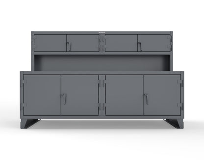Extreme Duty 12 GA Workbench with Upper Storage Compartments, 1 Shelf - 96 In. W x 30 In. D x 62 In. H - 85-UC-301-7024 - 85-UC-301-7024